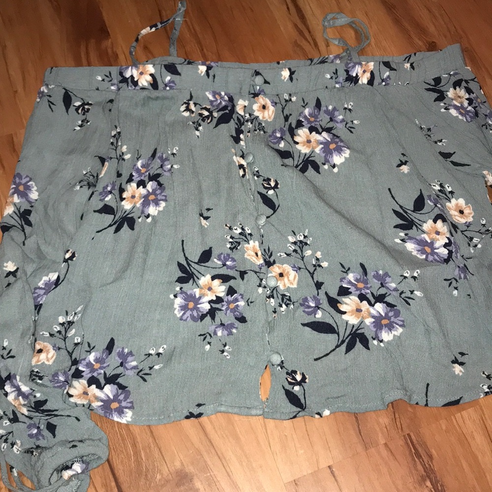 Kendall + Kylie floral off shoulder top